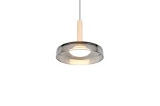 TRIO 354910132 CELESTE závesné svietidlo D220mm SMD LED 10W/1100lm 3000K čierna, drevo, switchdimmer