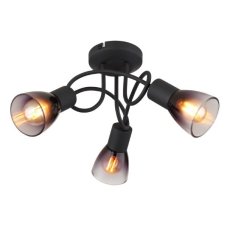 GLOBO 54312-3D SATELLA stropné svietidlo D380mm 3xE14 čierna matná, dymová