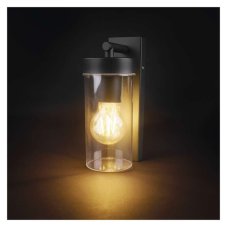 EMOS ZGC010P ZALA nástenné exteriérové svietidlo E27 128 × 80 × 230 IP44 antracit