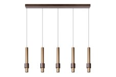 LUCIDE 24402/30/96 MARGARY závěsné svítidlo LED 5x4,2W/2300lm 2700K kávová, mosaz