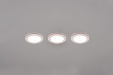 TRIO 653610331 ARGUS zápustné svietidlo SMD LED D82mm 5W/350lm 3000K+RGBW biela matná, stmievateľné, diaľkový ovládač, 3-set