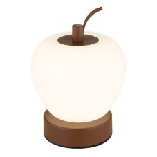 GLOBO 21011 EVALINA dotyková stolná lampička V165mm LED 2W/90lm 2700+6500+4000K hnedá, biela, vrátane batérie CR18650 1200mAh 3,7V, USB-C kábel