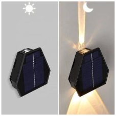 Immax 08488L IMMAX WALL vonkajšie solárne nástenné svietidlo LED 2W/15lm 6000-6500K/3000-3500K, IP54, svetelný senzor, čierna