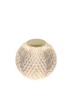 LUCIDE 13599/09/60 CINTRA dotyková stolná lampička V87mm LED 1,5W/95lm 3000K mosadzná, priehľadná, nabíjateľná batéria, 3StepDIM