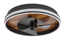 RABALUX 71016 Faustine stropné svietidlo s ventilátorom LED D470mm 30W/1000lm 3000-6500K čierna, biela, imitácia dreva, diaľkový ovládač
