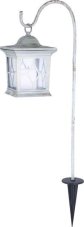 33272 GLOBO Exteriérové solárne LED svietidlo, zapichovací Lampáš na osvetlenie záhrad a terás s efektom ohňa, 1x 0,06W 2700K IP44 biela