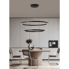 Immax 07158-B80-60 NEO FINO závesné svietidlo LED D800mm+D600mm 93W/6975lm 2700-6500K matná čierna, diaľkové ovládanie