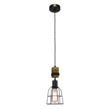 Italux PND-4290-1-L závesné svietidlo Ponte D140mm 1x60W E27 čierna, drevo
