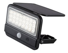 RABALUX 77040 Flaxton solárne nástenné svietidlo so senzorom LED 7W/700lm 4000K IP54 čierna, priehľadná