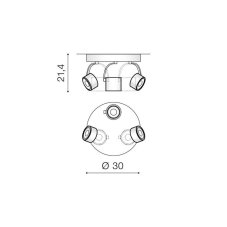 AZzardo AZ3504 Technoline BROSS ARM 3 ROUND WHITE přisazené bodové svítidlo / spot 3xGU10 35W IP20 bílá