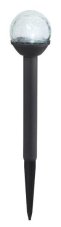 GLOBO SOLAR 36350-3 solárne svietidlo zapichovací stĺpik s guľou v imitácii prasknutého skla V345mm LED 0,06W 6000K IP44, vrátane batérie 1xAAA 100mAh Ni-Mh 1,2V, čierna, priehľadná, 3-set
