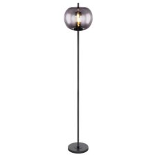 GLOBO 15345S BLACKY stojací lampa D300mm 1xE27 černá, kouřová