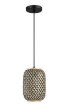 RABALUX 72091 Adalla závesné svietidlo 1xE27 D170mm matná čierna, prírodná