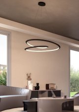 REDO 01-3378 STORM závěsné svítidlo D800mm LED 60W/4544lm 3000K+4000K+6000K černá, switchdimmer