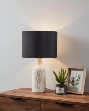 EGLO Vintage 43823 VINOZA stolná lampa V505mm 1xE27 čierna, biela