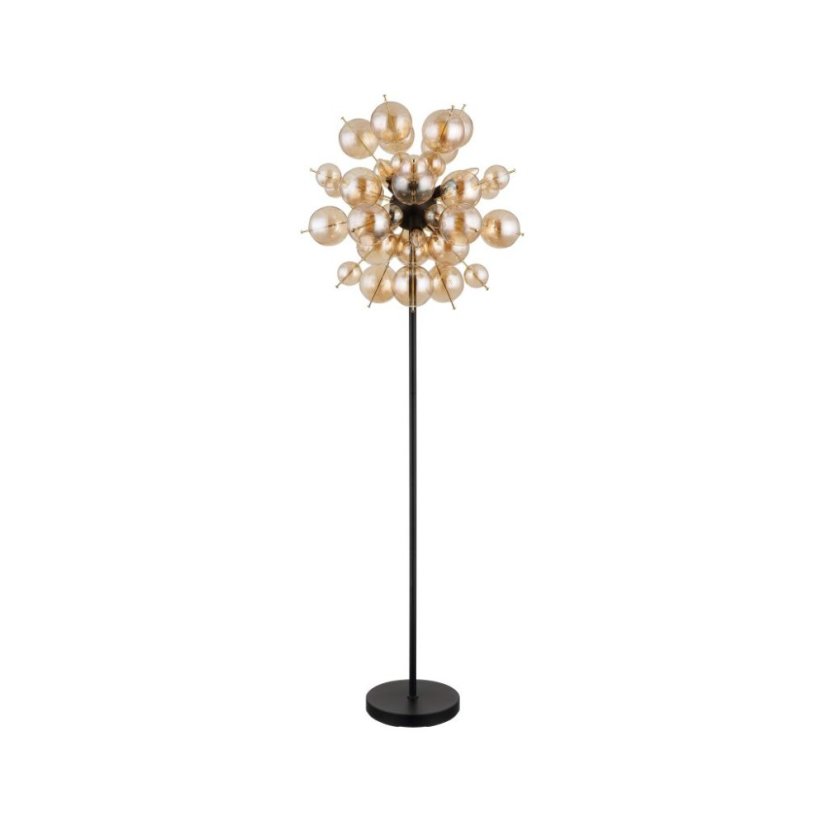 GLOBO 15633SA UDO stojacia lampa V1550mm 6xE14 čierna matná, jantárová
