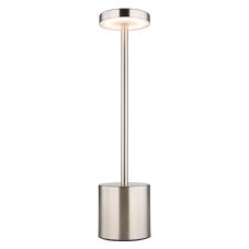 GLOBO 21019N POLINA dotyková stolná lampička V340mm LED 1,2W/138lm 2000+7000+3500K matný nikel, biela, vrátane batérie CR18650 1200mAh, USB kábel