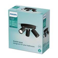Philips 8720169299054 Idris stropné bodové svietidlo/spot D196mm 3xGU10 IP44 čierna, ClickFix