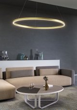REDO 01-2883 FEBE závesné svietidlo D1200mm LED 75W/4290lm 3000K zlatá, switchdimmer