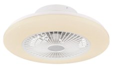 GLOBO 03628 TRAVO stropné svietidlo s ventilátorom LED D525mm 30W/1800lm 3000-6500K biela, strieborná, opál, stmievateľné, diaľkový ovládač, starlight