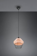 TRIO Reality R31261936 BORKA závesné svietidlo D300mm 1xE27 čierna, prírodná