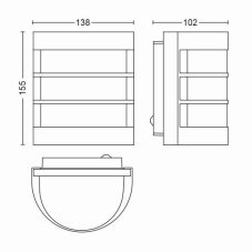 Philips 17479/93/PN Calgary vonkajšie nástenné svietidlo E27 1x60W IP44 antracitové