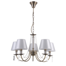 ITALUX PND-28366-5 Solana závesné svietidlo 5xE14 D650mm starožitná bronzová, biela