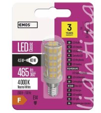 ZQ9141 EMOS LED JC A ++ 4,5W / E14 4000K