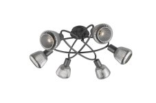 TRIO 662800632 TARIFA stropné svietidlo D590mm 6xE14 čierna matná