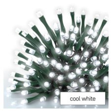 D4AC03 EMOS CLASSIC Vianočná reťaz 120 LED, zelený drôt, 12m, časovač, studená biela, IP44