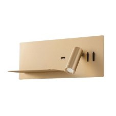 REDO 01-2984 BROOK nástenné bodové svietidlo/spot s vypínačom LED 8+3W/733+135lm 3000K zlatá, USB port
