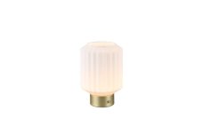 TRIO Reality R57761101 LORD dotyková stolní lampička SMD LED 1,5W/100lm 3000K mosazná matná, bílá, nabíjecí baterie, USB-C port