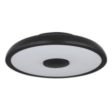 GLOBO 41366B RAFFY LED stropné svietidlo s reproduktorom D280mm 18W/800lm 3000-6500K IP44 čierna, opál, RGB, bluetooth, stmievateľné, diaľkové ovládanie, starlight efekt