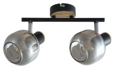 Rabalux 5398 Salazar bodové svietidlo/spot 280mm 2xE14 2x40W IP20 čierna, dub, dymové sklo