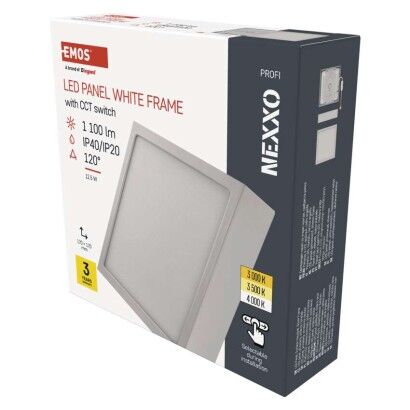 Emos ZM6133 LED NEXXO stropní/nástěnné přisazené klasické svítidlo čtverec 170 × 170 × 42 mm 12,5W 1100lm 3000/3500/4000K bílá