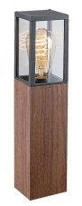 RABALUX 7196 Wales exteriérové stojanové svietidlo/stĺpik V420mm 1xE27 IP44 imitácia dreva, priehľadná