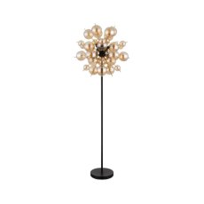 GLOBO 15633SA UDO stojacia lampa V1550mm 6xE14 čierna matná, jantárová