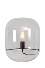 LUCIDE 25510/35/60 VITRO stolná lampička V445mm 1xE27 čierna, priehľadná