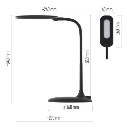 EMOS Z7602B STELLA stolní lampa LED 6,5W/400lm 4000K, stmívatelné, černá