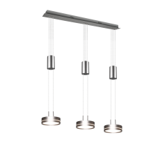 TRIO 326510307 FRANKLIN závesné svietidlo LED 3x9W/1050lm 3000K matný nikel, switchdimmer