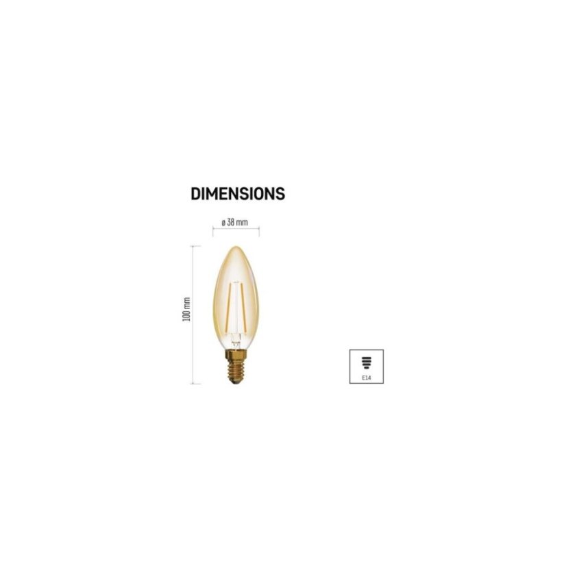 Emos LED žárovka E14 Z74300 Vintage Candle 2,1W 190lm 2200K teplá bílá