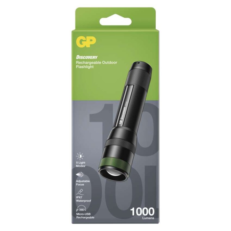 GP P8512 CREE LED nabíj. svietidlo GP CR42, 1000 lm, 2600 mAh, fokus + Li-ion 18650
