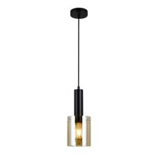 Italux PND-5581-1-BK+AMB závěsné svítidlo Sardo D130mm 1x40W E27 černá, jantarová