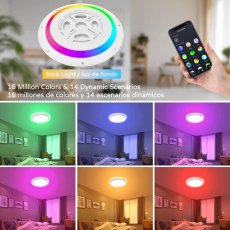 Immax 07164-40 NEO LITE TUDO Smart stropné svietidlo LED D400mm 50W/3200lm 2700-6500K RGB podsvietenie, biela, diaľkové ovládanie