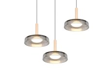TRIO 354930332 CELESTE závesné svietidlo D350mm SMD LED 3x7,5W/750lm 3000K čierna, drevo, switchdimmer