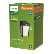 Philips 8720169265486 Outdoor solar Shroud solárne nástenné svietidlo so senzorom PIR LED 2,3W 250/25lm 2700K IP44 čierna, biela