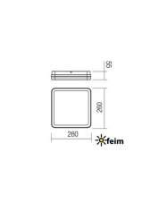 REDO Smart TUYA 90289 ISOLA exteriérové stropné svietidlo SMD LED 24W 2120lm 3000/4000/6500K IP54 tmavošedá