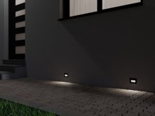 LED2 2390753 WALK II zápustné orientačné svietidlo LED 81x105mm 5W/300lm 3000-4000-6000K IP66 čierna