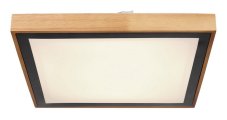 GLOBO 41764-24Q BRUNO stropné svietidlo LED 390x390mm 24W/1020lm 3000/4500/6000K čierna, opál, drevo