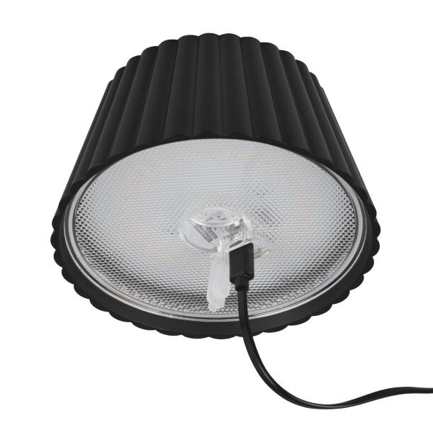 TRIO Reality R57706132 SUAREZ venkovní stolní lampa SMD LED V390mm 1,5W/200lm 3000K IP44 černámatná, nabíjecí baterie, USB-C port, nabíjecí stanice, ON/OFF